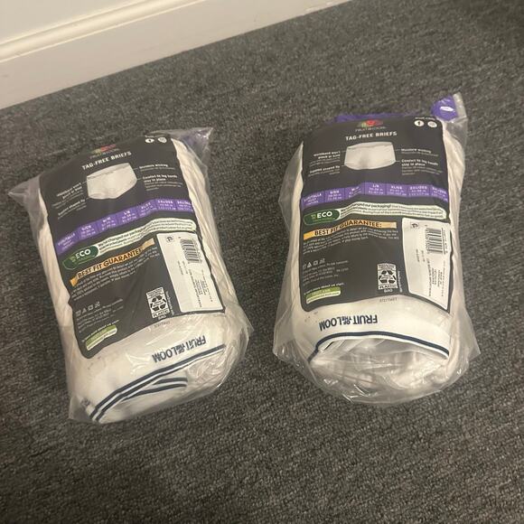 2 Packs Fruit of the Loom Mens Tag-Free 9 Pk Full Cut Briefs Size XL White 18 - Picture 2 of 3